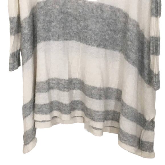 Free People Lafayette Alpaca Mock Neck Poncho XXS Stripe Oversized Long Sweater - Picture 6 of 16